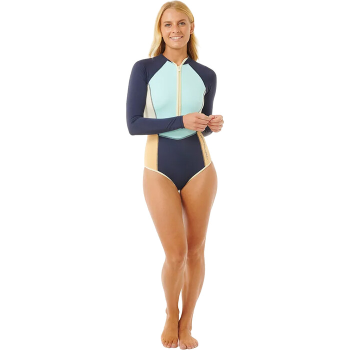 2024 Rip Curl Mujer Block Party Traje De Surf UPF 50 15ZWRV - Navy